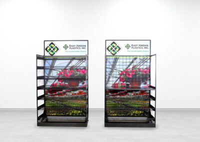 Lock N Load micro market display with greenhouse-style branding for East Jordan Plastics