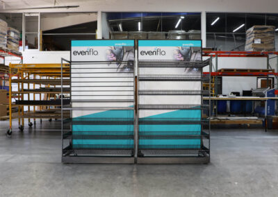 Lock N Load custom snack fixture with Evenflo branded graphics and vending layout