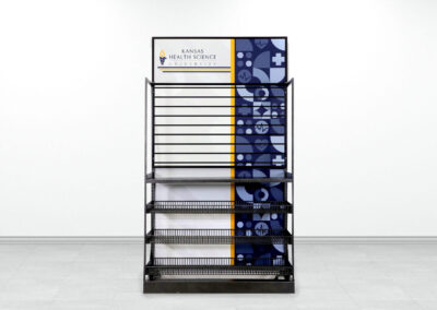 Lock N Load retail display installed at Kansas Health Science University with bold graphics