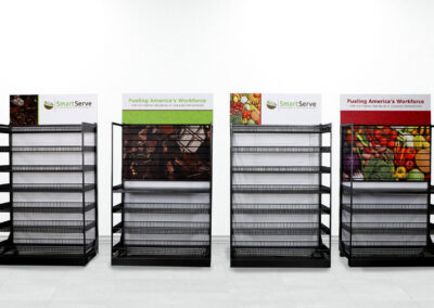 Lock N Load micro market setup with SmartServe graphic wraps and modular shelving
