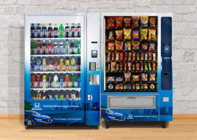 Dual vending machine setup for Richfield Honda showroom with full branding