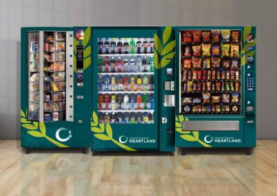 Custom vending machines with branded wraps at Second Harvest Heartland